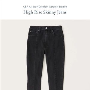 Abercrombie Washed Black Skinny Jeans, Split Hem